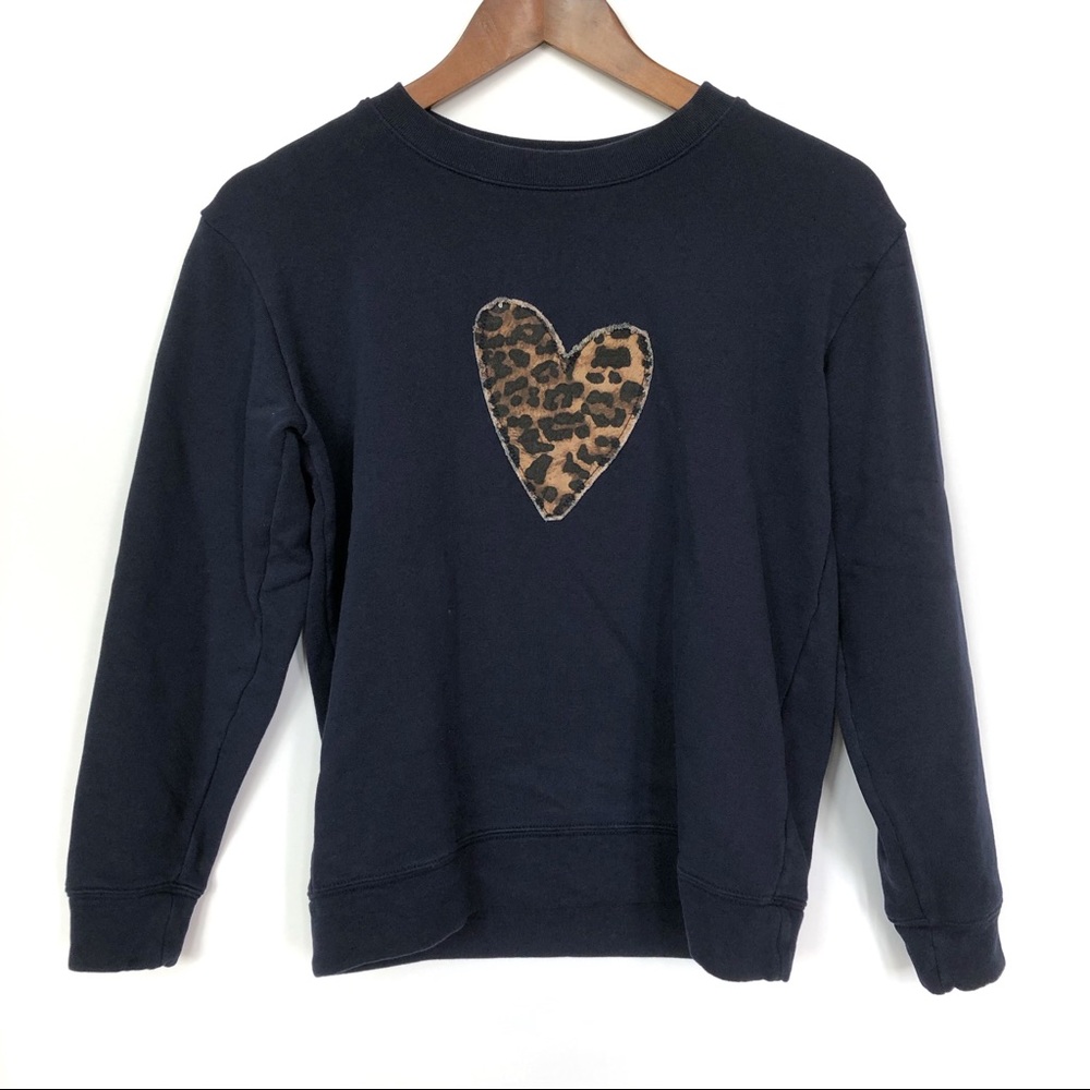 J. Crew Leopard Heart Sweatshirt